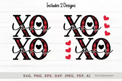 XOXO SVG Love Hearts Buffalo Plaid Valentine's Day Cut Files