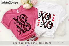 XOXO SVG Love Hearts Buffalo Plaid Valentine's Day Cut Files