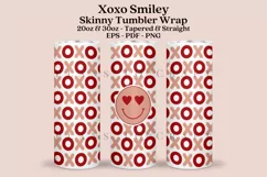 xoxo Smile valentine skinny tumbler sublimation wrap with high resolution and transparant background are for 20oz and 30oz skinny tumbler
