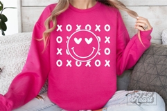 XOXO Valentines Day Happy Face SVG PNG - Hugs and Kisses Product Image 3