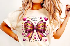 Valentines Coquette Bow PNG, Valentine's Day Bow PNG, XoXo Product Image 1