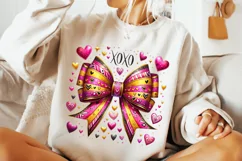 Valentines Coquette Bow PNG, Valentine's Day Bow PNG, XoXo Product Image 2