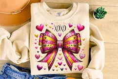 Valentines Coquette Bow PNG, Valentine's Day Bow PNG, XoXo Product Image 3