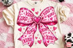 Xoxo Valentine Coquette Bow Png Product Image 1