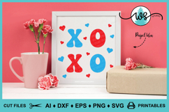 XOXO Valentine Couples Anniversary Children's SVG and Print Product Image 4