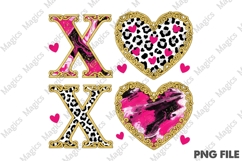 XOXO Valentine Day Heart Brushstroke Png Product Image 1