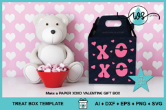 XOXO Valentine Gift Box SVG | Valentine Treat Box Cut File Product Image 1
