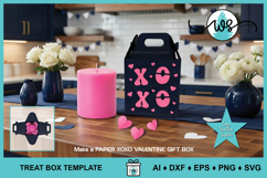 XOXO Valentine Gift Box SVG | Valentine Treat Box Cut File Product Image 4