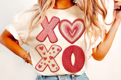 Xoxo Valentine Patchwork PNG, Valentine's Day PNG, Love PNG Product Image 2