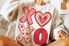 Xoxo Valentine Patchwork PNG, Valentine's Day PNG, Love PNG Product Image 3