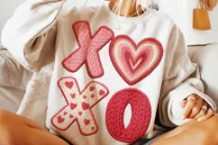 Xoxo Valentine Patchwork PNG, Valentine's Day PNG, Love PNG Product Image 3