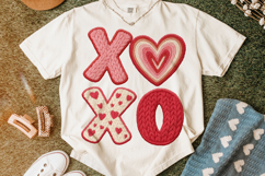 Xoxo Valentine Patchwork PNG, Valentine's Day PNG, Love PNG Product Image 1