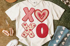 Xoxo Valentine Patchwork PNG, Valentine's Day PNG, Love PNG Product Image 1
