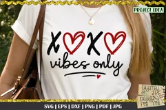 XOXO vibes only is a professional design that is ready to be cut with all major cutting machines. Printable file formats also available.