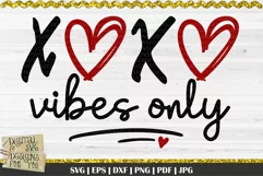 XOXO vibes only is a professional design that is ready to be cut with all major cutting machines. Printable file formats also available.