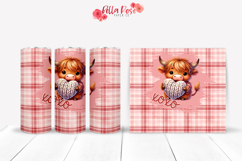 Valentine's Highland Cow | 20oz Tumbler Wrap Product Image 1