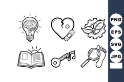 Hand-drawn concept icons for ideas love nature knowledge mus Product Image 1