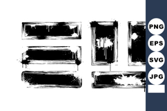 Grunge style black paint brush strokes in various rectangula Product Image 1