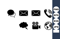 Communication icons set with speech bubble envelope phone vi Product Image 1