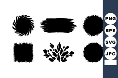 Abstract black ink brush strokes and splatters vector illust Product Image 1
