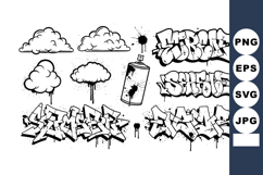 Graffiti urban street art spray paint can with cloud designs Product Image 1