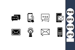 Communication icons set for mobile and messaging application Product Image 1