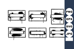 Grunge style black ink splatter banner vector set for design Product Image 1