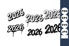 2026 Graffiti Style Text Vector Collection with Dripping Pai Product Image 1