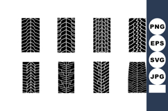 Tire tread patterns set vector black and white seamless car Product Image 1