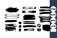 Black Grunge Brush Strokes Vector Set for Creative Design an Product Image 1