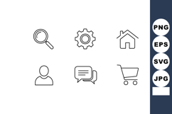User interface line icons set with search settings home prof Product Image 1