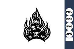 Skull flames vector design with gothic style and dark theme Product Image 1