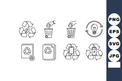 Recycling and Waste Management Icons for Environmental Aware Product Image 1