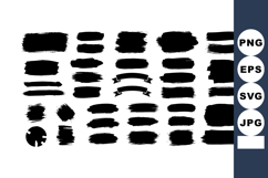 Black ink brush strokes collection vector for artistic desig Product Image 1