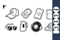 Outdoor leisure items including cap sunglasses headphones an Product Image 1