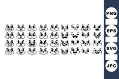 Hand Drawn Cartoon Face Expression Clipart Bundle Product Image 1