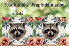 Floral Raccoon 20oz Tumbler PNG, Raccoon Tumbler Wrap PNG Product Image 2