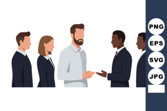 Businesspeople shaking hands in professional meeting vector Product Image 1