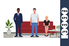 Diverse business people standing and sitting with plants and Product Image 1