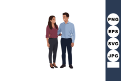 Couple standing together smiling man and woman in casual clo Product Image 1
