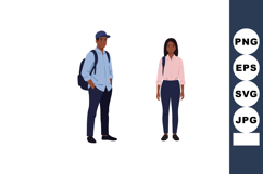 Two casual young adults standing together in relaxed posture Product Image 1