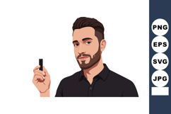 Man holding black USB flash drive technology device vector i Product Image 1
