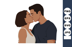 Couple kissing romantic moment young man and woman love affe Product Image 1