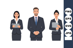 Business professionals team in formal suits holding tablet a Product Image 1