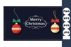 Christmas ornaments with red and white balls and festive bow Product Image 1
