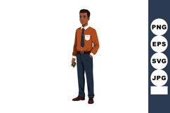 Businessman standing with smartphone in hand wearing formal Product Image 1