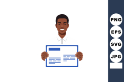 Smiling man holding blank certificate vector illustration in Product Image 1