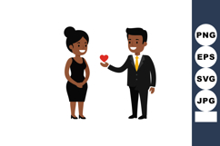 Couple exchanging heart symbol romantic love gesture vector Product Image 1