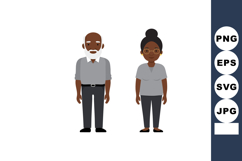 Elderly man and woman standing together vector illustration Product Image 1