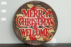 Christmas Round Welcome Signs Bundle SVG | Winter Signs Product Image 5